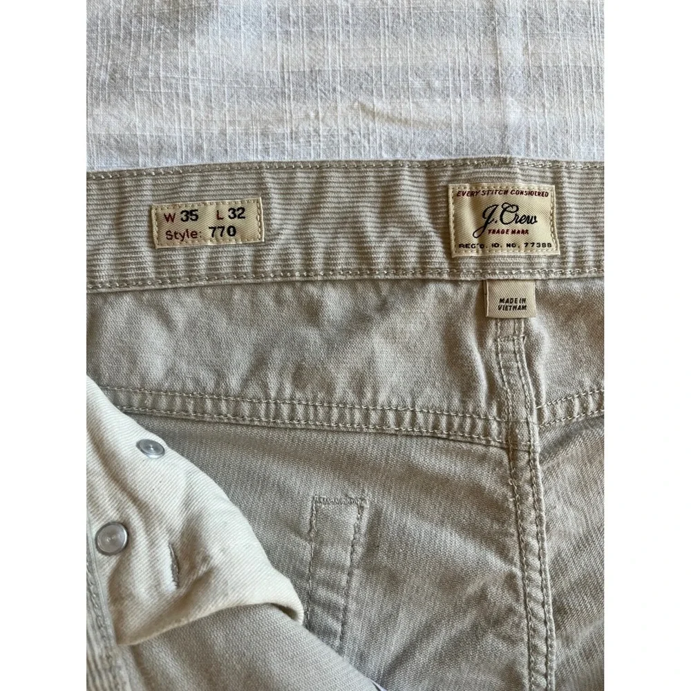 JCrew 770 Straight Fit Corduroy Pants Mens 35x32 Stretch